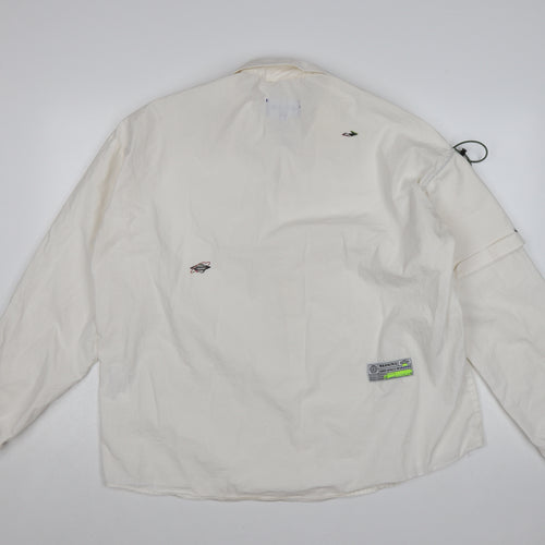 ADER Men White Cotton Button-Up Long Sleeve Casual Shirt One Size