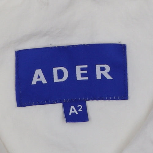 ADER Men White Cotton Button-Up Long Sleeve Casual Shirt One Size