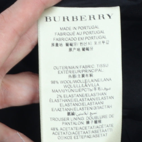 Burberry Women Black Wool Tailored Dress Pants Size 2