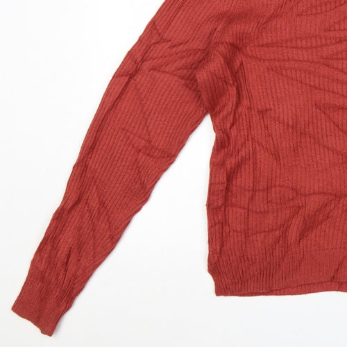 Jack & Jones Mens Red Knit Crew Neck Pullover Jumper M