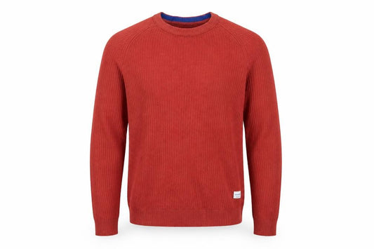 Jack & Jones Mens Red Knit Crew Neck Pullover Jumper M