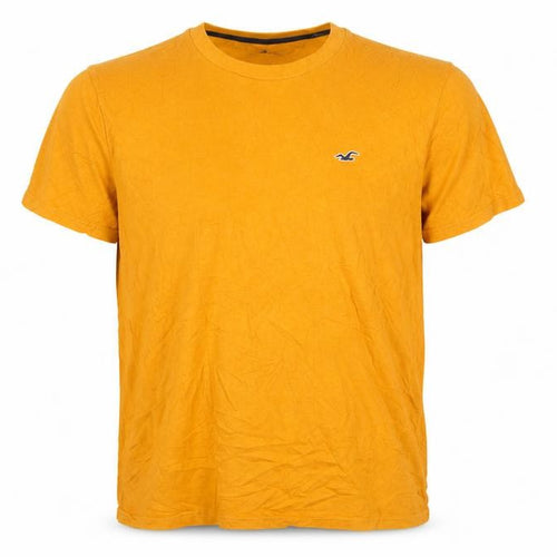 Hollister Men's Must-Have Yellow Cotton Crew Neck T-Shirt XL
