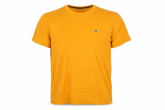 Hollister Men's Must-Have Yellow Cotton Crew Neck T-Shirt XL