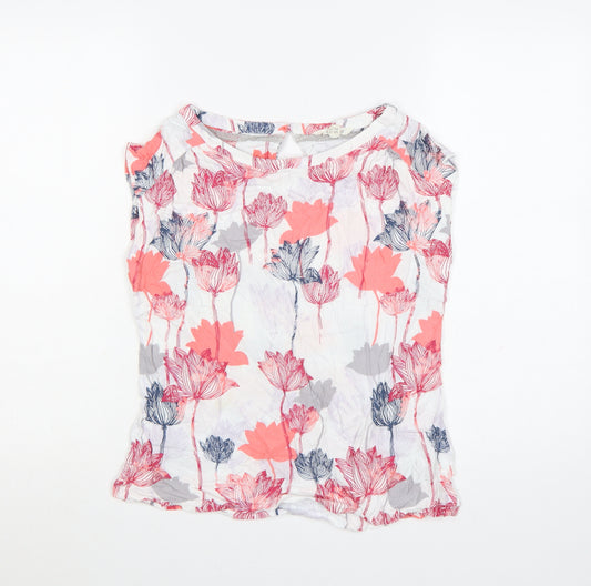 White Stuff Women’s Multicoloured Floral Sleeveless Blouse UK 10