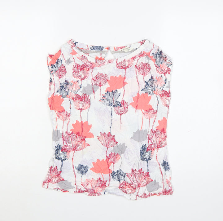 White Stuff Women’s Multicoloured Floral Sleeveless Blouse UK 10