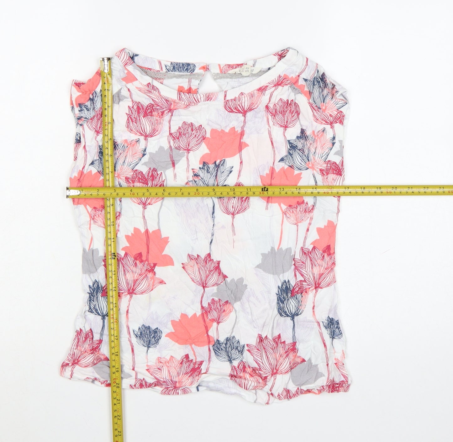 White Stuff Women’s Multicoloured Floral Sleeveless Blouse UK 10