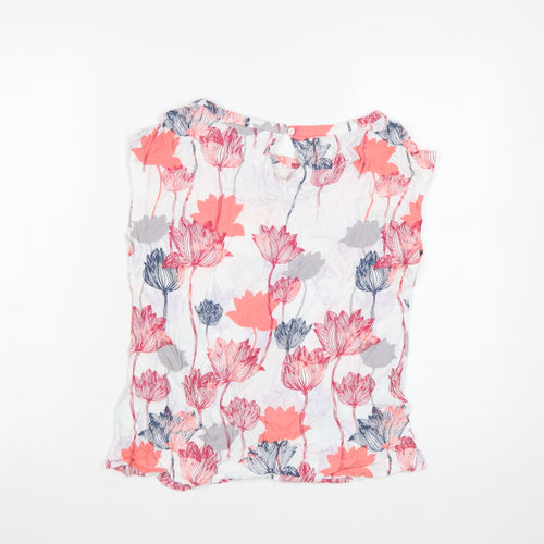 White Stuff Women’s Multicoloured Floral Sleeveless Blouse UK 10