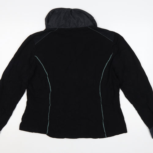 Biba Women's Black Cowl Neck Embroidered Tunic Blouse Size 20