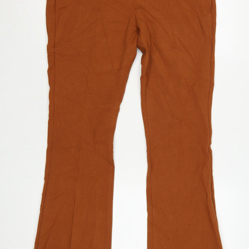 Marks and Spencer Women’s Brown Slim Flared Trousers Size 12 Long