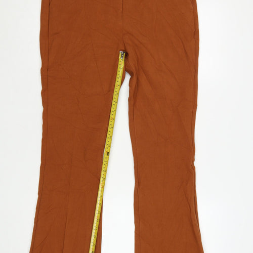 Marks and Spencer Women’s Brown Slim Flared Trousers Size 12 Long