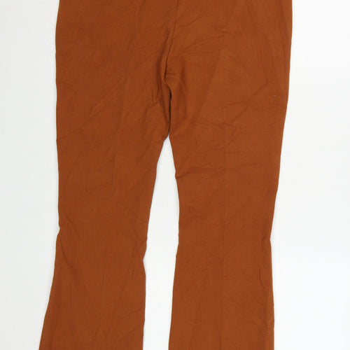 Marks and Spencer Women’s Brown Slim Flared Trousers Size 12 Long