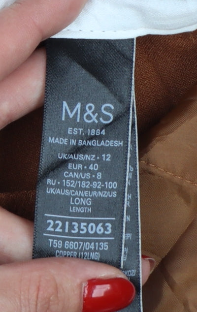 Marks and Spencer Women’s Brown Slim Flared Trousers Size 12 Long