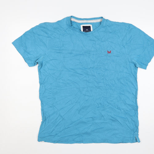 Crew Clothing Company Men's Blue Cotton Crew Neck T-Shirt Size L