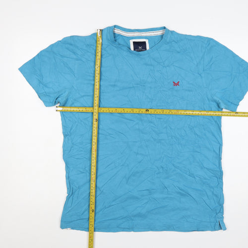 Crew Clothing Company Men's Blue Cotton Crew Neck T-Shirt Size L