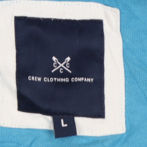 Crew Clothing Company Men's Blue Cotton Crew Neck T-Shirt Size L