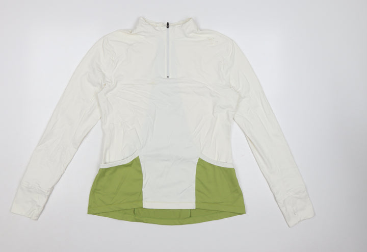 ZCA Women’s Ivory & Green 1/2 Zip Pullover Hoodie XL Polyamide Blend