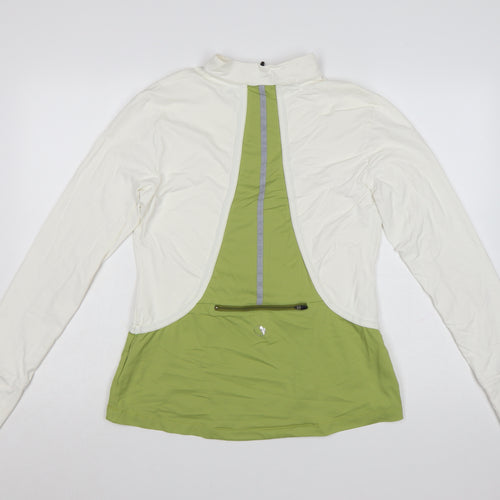 ZCA Women’s Ivory & Green 1/2 Zip Pullover Hoodie XL Polyamide Blend