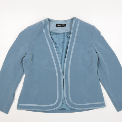 Jacques Vert Women's Blue Size 16 Shawl Lapel Blazer Jacket
