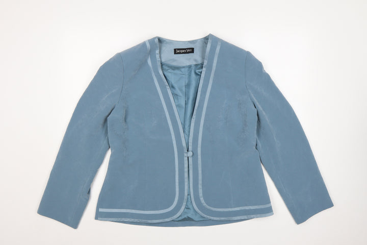 Jacques Vert Women's Blue Size 16 Shawl Lapel Blazer Jacket