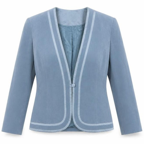 Jacques Vert Women's Blue Size 16 Shawl Lapel Blazer Jacket