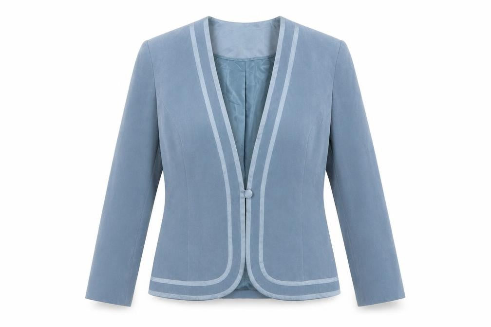 Jacques Vert Women's Blue Size 16 Shawl Lapel Blazer Jacket