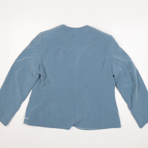 Jacques Vert Women's Blue Size 16 Shawl Lapel Blazer Jacket