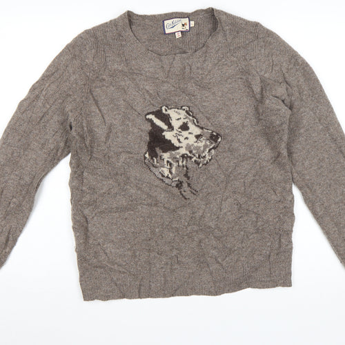 Cath Kidston Women’s Brown Wool Dog Jumper Size L Crew Neck