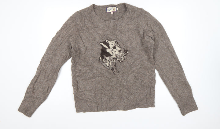 Cath Kidston Women’s Brown Wool Dog Jumper Size L Crew Neck