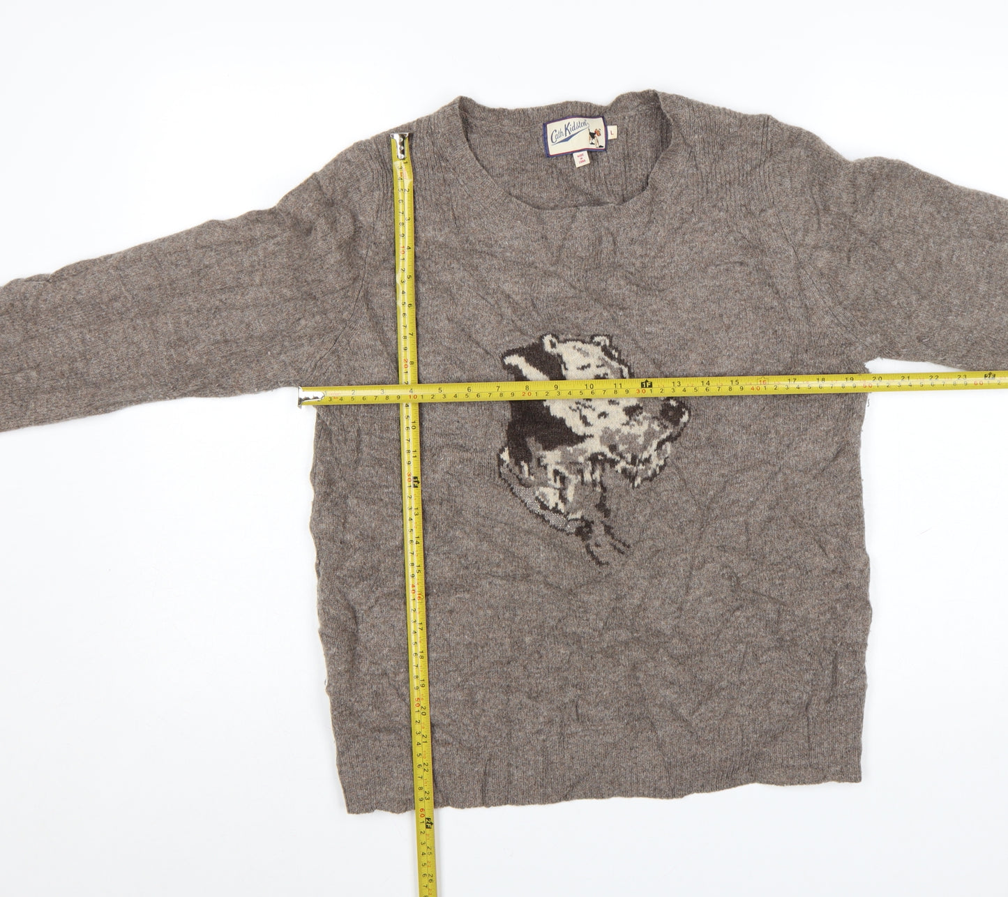 Cath Kidston Women’s Brown Wool Dog Jumper Size L Crew Neck