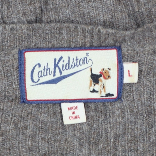 Cath Kidston Women’s Brown Wool Dog Jumper Size L Crew Neck