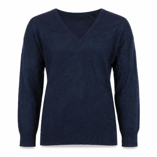 French Connection Women Blue V-Neck Pullover Jumper Size S