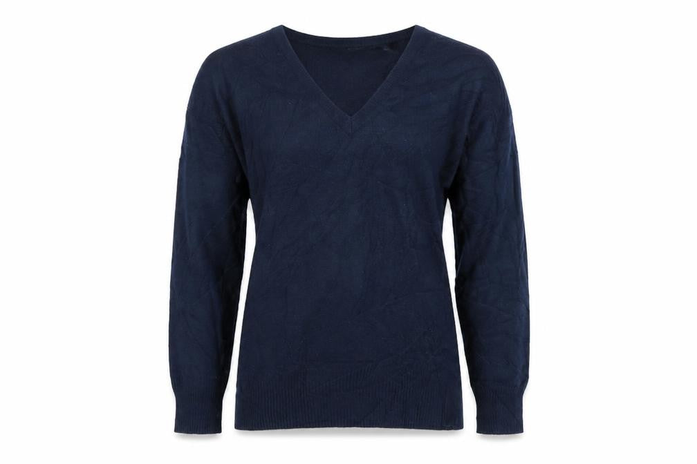 French Connection Women Blue V-Neck Pullover Jumper Size S