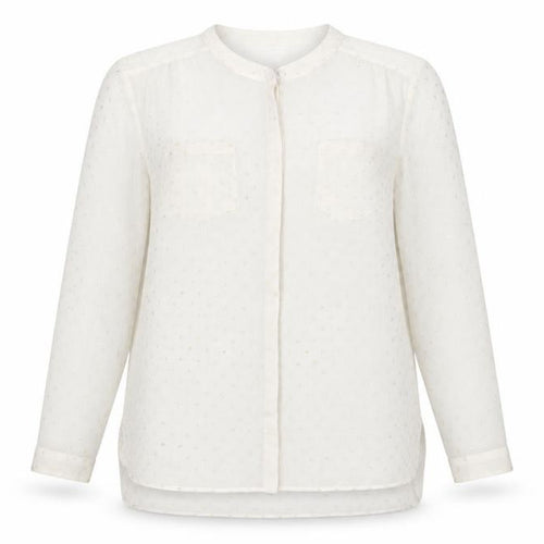 Marks and Spencer Women Ivory Long Sleeve Polka Dot Blouse UK 14