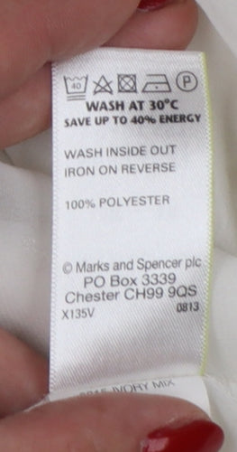 Marks and Spencer Women Ivory Long Sleeve Polka Dot Blouse UK 14