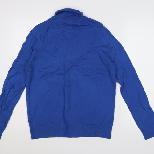 Marks and Spencer Women’s Blue Merino Wool Roll Neck Jumper Size 12