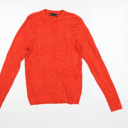 Marks and Spencer Women’s Orange Knit Crew Neck Jumper Size 12