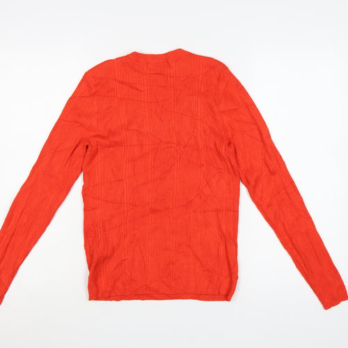 Marks and Spencer Women’s Orange Knit Crew Neck Jumper Size 12