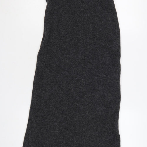 Zara Women Grey Wool Blend Midi Sheath Dress XS Autumn Winter