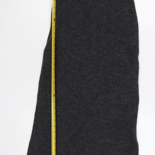 Zara Women Grey Wool Blend Midi Sheath Dress XS Autumn Winter
