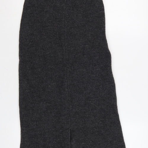 Zara Women Grey Wool Blend Midi Sheath Dress XS Autumn Winter