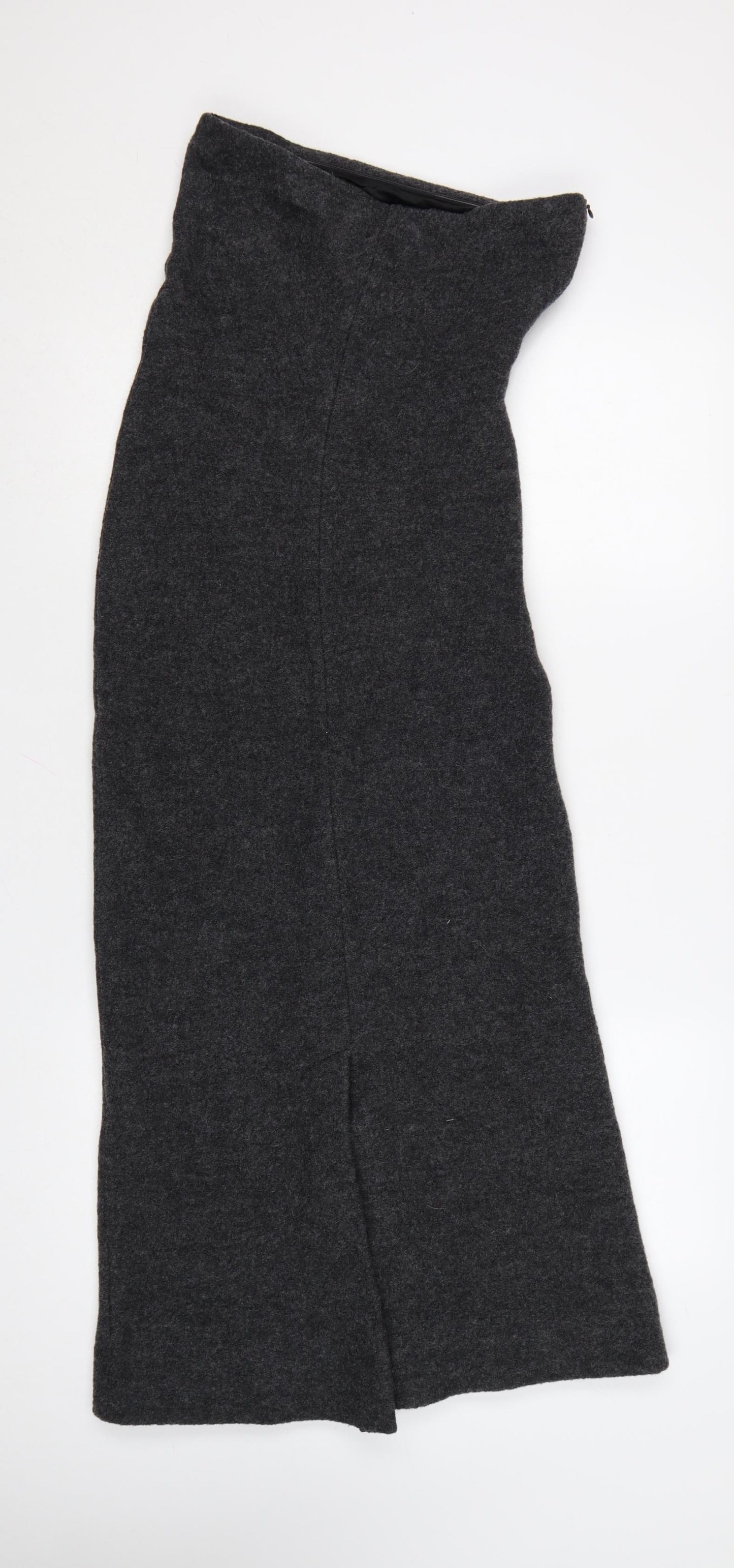 Zara Women Grey Wool Blend Midi Sheath Dress XS Autumn Winter