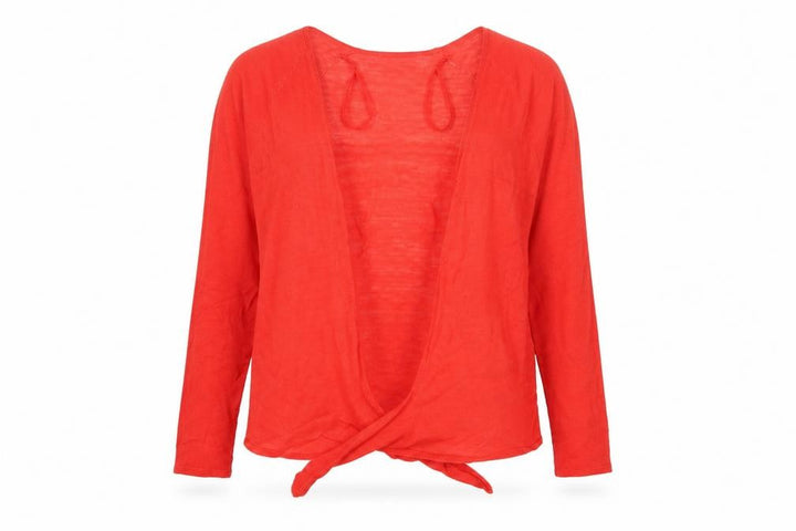 Monsoon Women Red Linen Blend Lightweight Open Cardigan M
