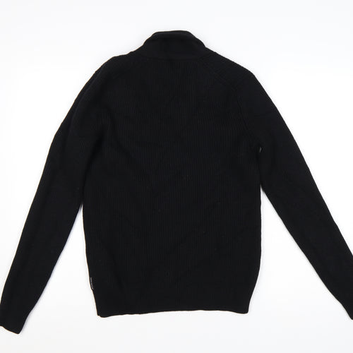 Armani Exchange Men's Black Merino Wool V-Neck Pullover Jumper Size S