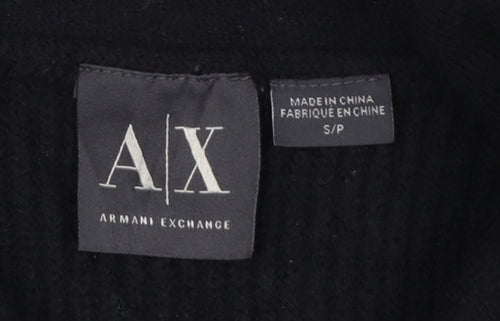 Armani Exchange Men's Black Merino Wool V-Neck Pullover Jumper Size S