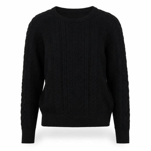 Gap Womens Black Cable Knit Cotton Jumper Size S Crew Neck