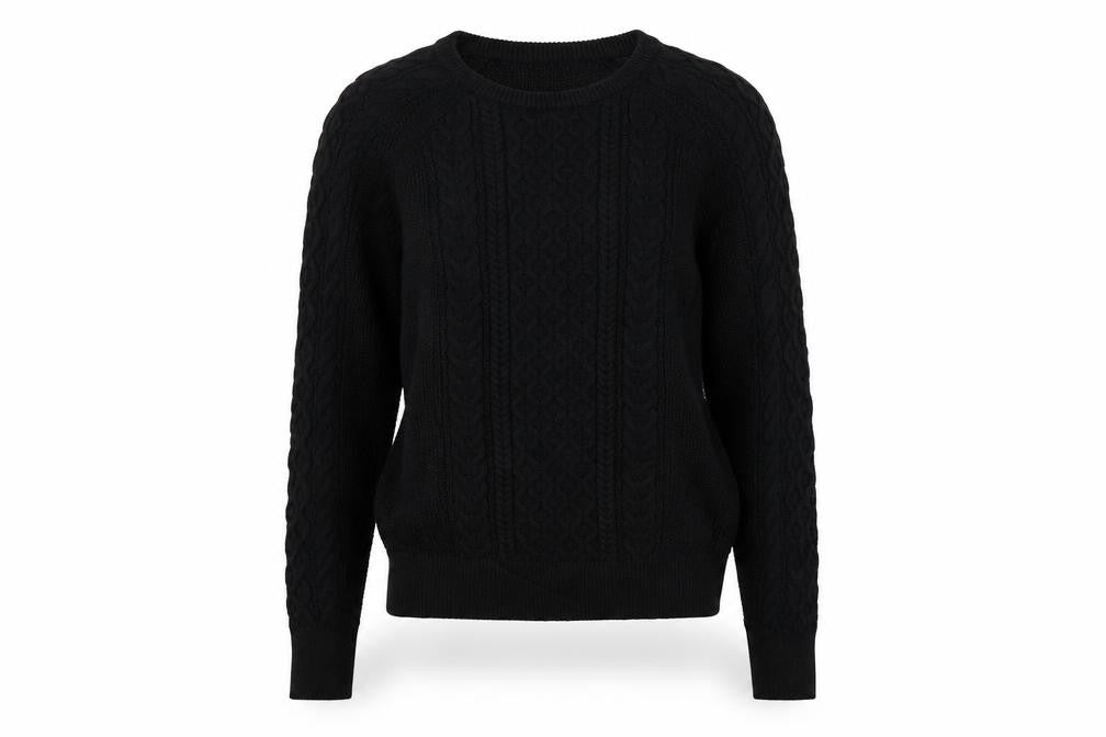 Gap Womens Black Cable Knit Cotton Jumper Size S Crew Neck