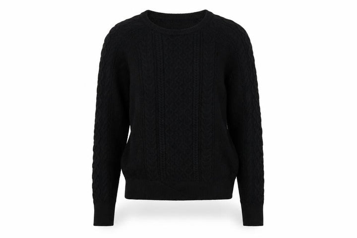 Gap Womens Black Cable Knit Cotton Jumper Size S Crew Neck