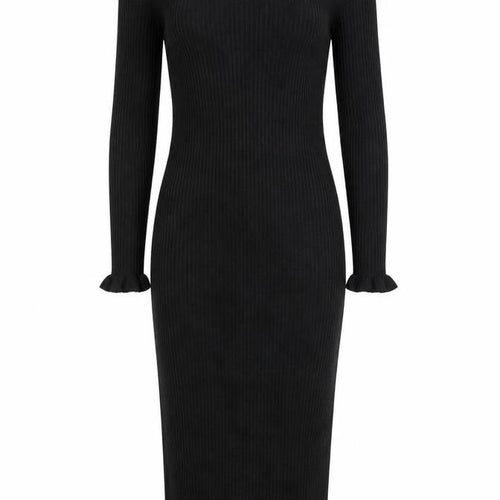 John Lewis ANYDAY Women’s Black Knit Long Sleeve Bodycon Midi Dress S