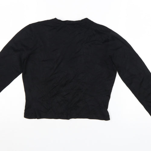 Hobbs Womens Black Silk Blend V-Neck Cardigan Size 10