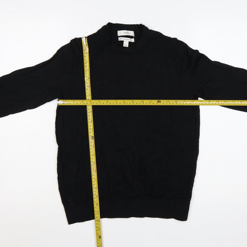 Marks and Spencer Women Black Extra Fine Merino Wool Jumper Size 12